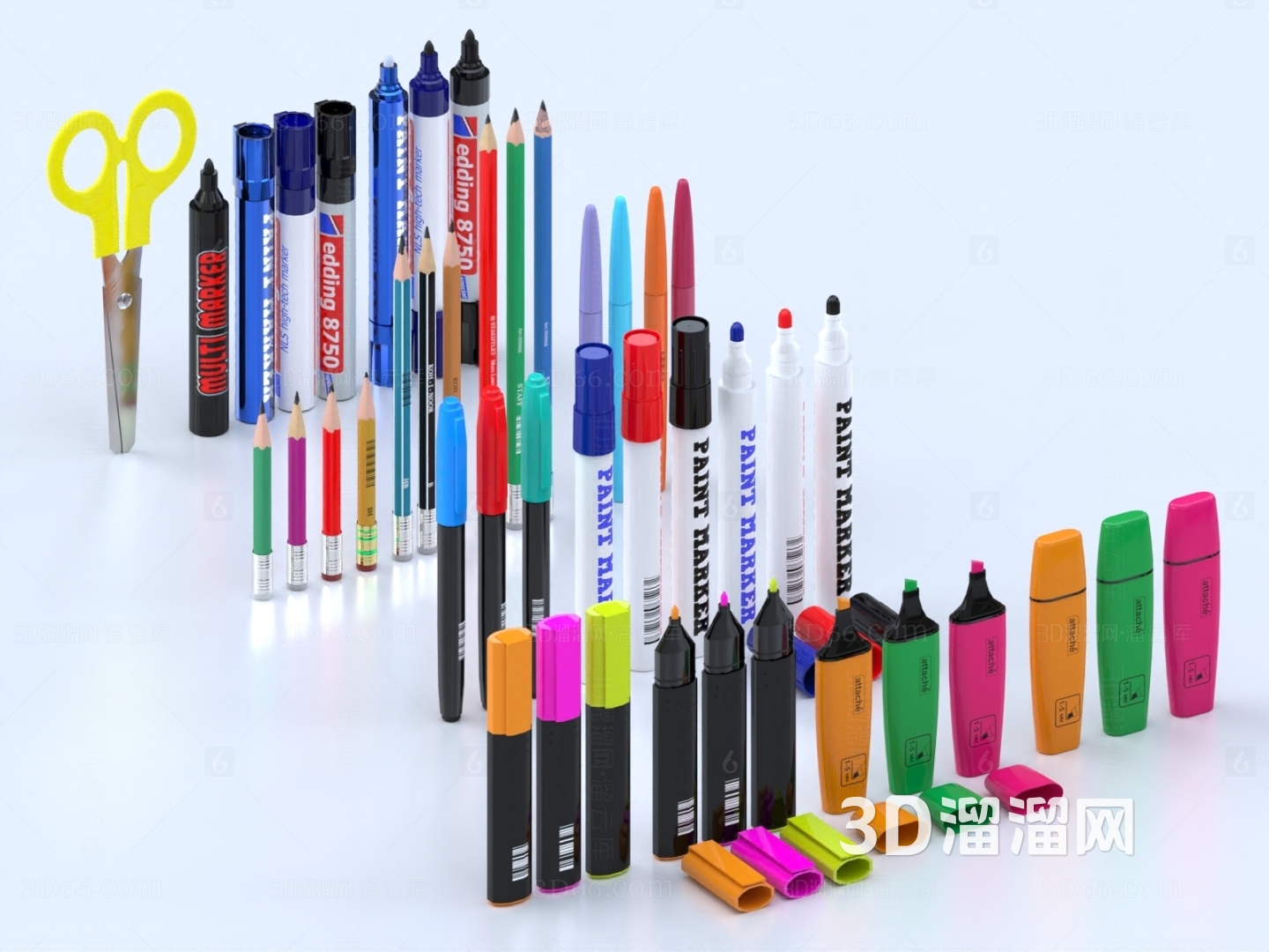 文具与办公耗材的3D模型应用 从传统到数字化设计的演进